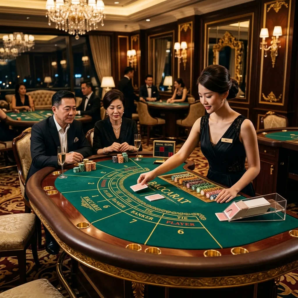 Bàn baccarat tại casino 68VIP với dealer chuyên nghiệp