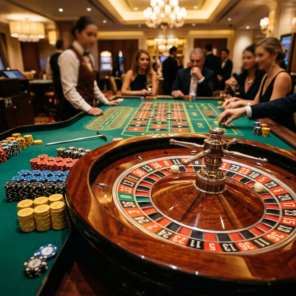 Bánh xe roulette quay tại sảnh casino 68VIP